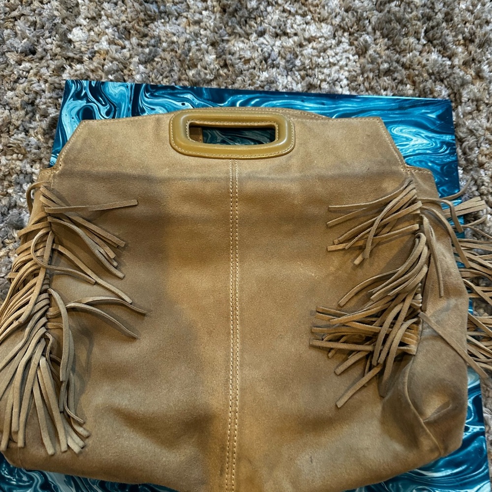 Maje Tan Fringe Tote Bag